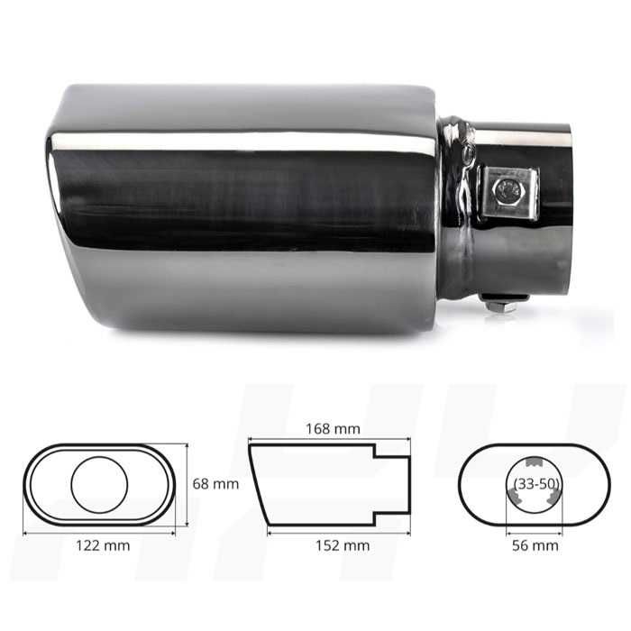 Накрайник за ауспух АМИО МТ 019ВС входа-56мм изхода-152/168мм