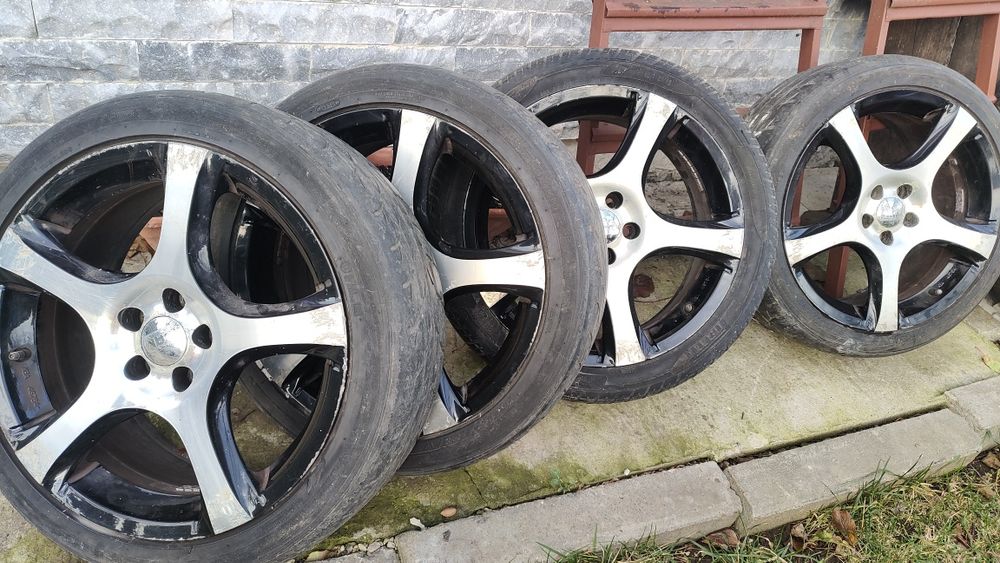 4 buc Jante aliaj de 17 inch, 4 anvelope de vară 215/45/R17
