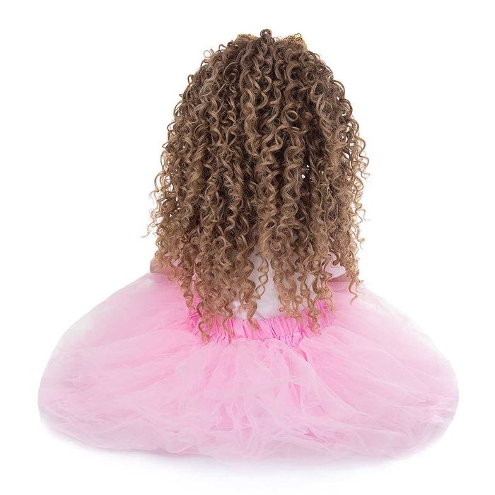 Papusa Bella cu parul ondulat si lung, 55 cm, Roz/Alb