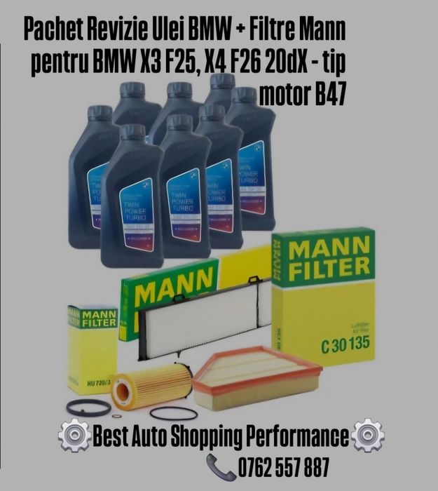 Pachet revizie BMW X3 F25, X4 F26 20dX - tip motor B47