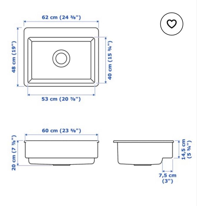 Мивка с видимо чело Havsen IKEA
