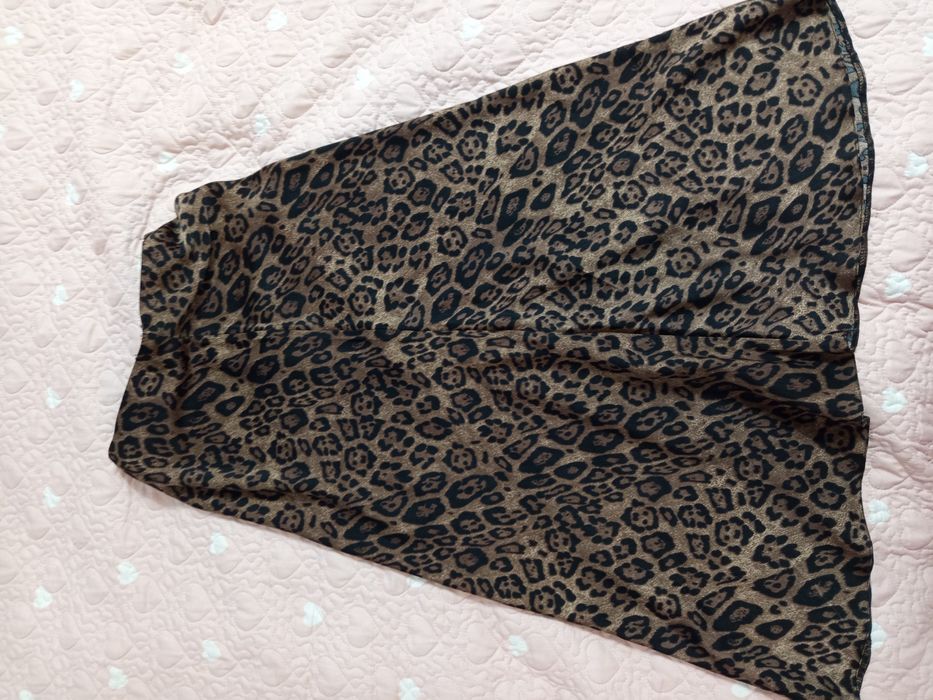 юбка леопард атлас