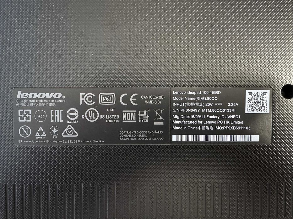 Laptop Lenovo IdeaPad 100-15IBD i5 5200U 8Gb SSD 256 Gb GeForce 920MX