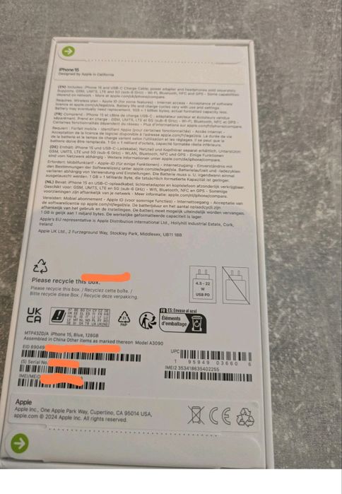 Чисто нов Iphone 15 128GB, Неразпечатан, с гаранция