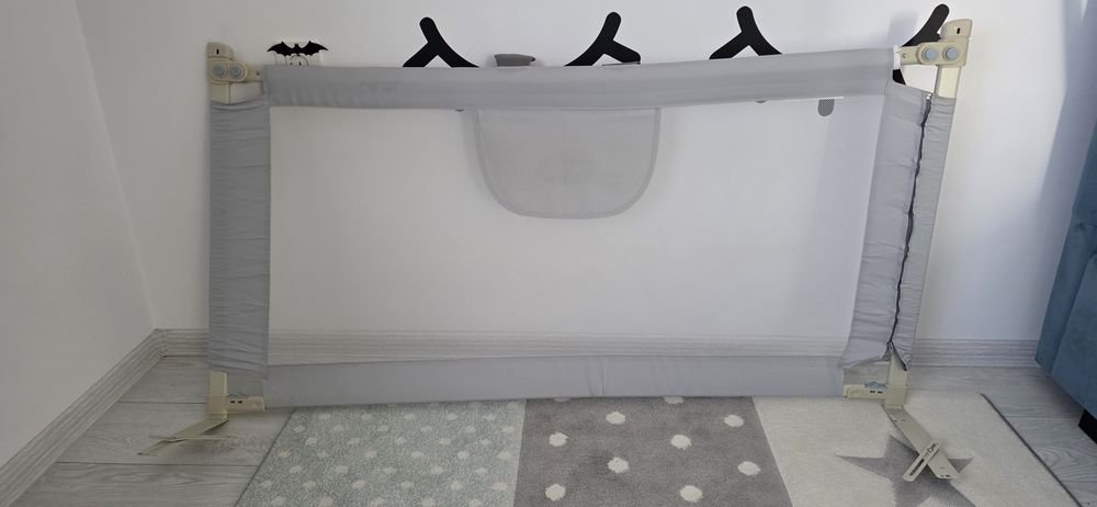 Bariera protectie culisanta pentru pat 140 cm inaltime reglabila 68-98 cm