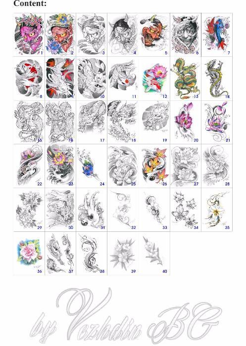 tattoo sketchbook by Vezhdin BG, скицник за татуировки.