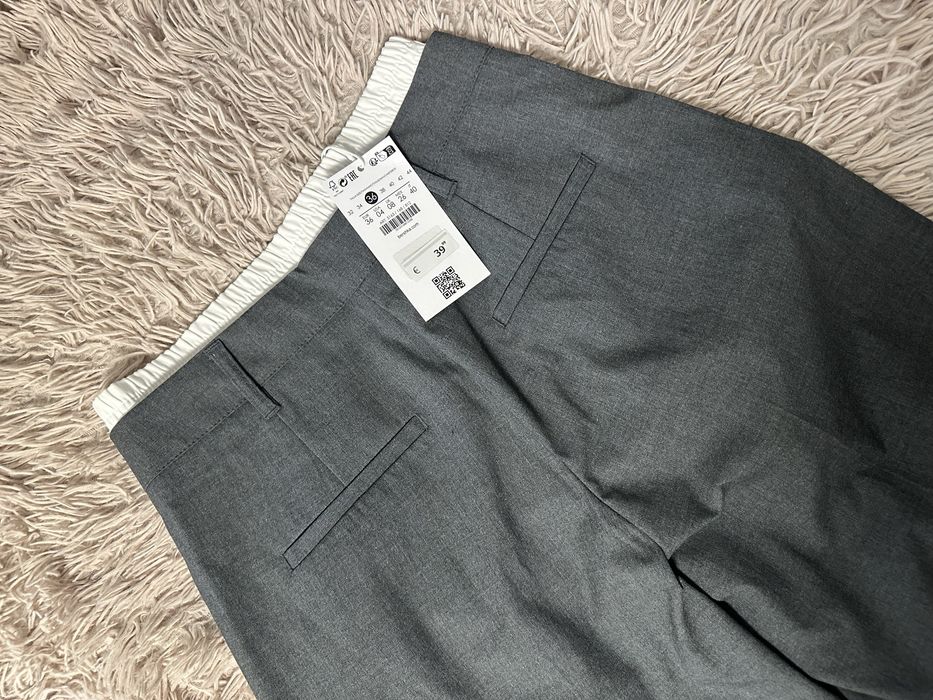 Дънки Манго Mango , сив панталон с ластик Бершка Bershka