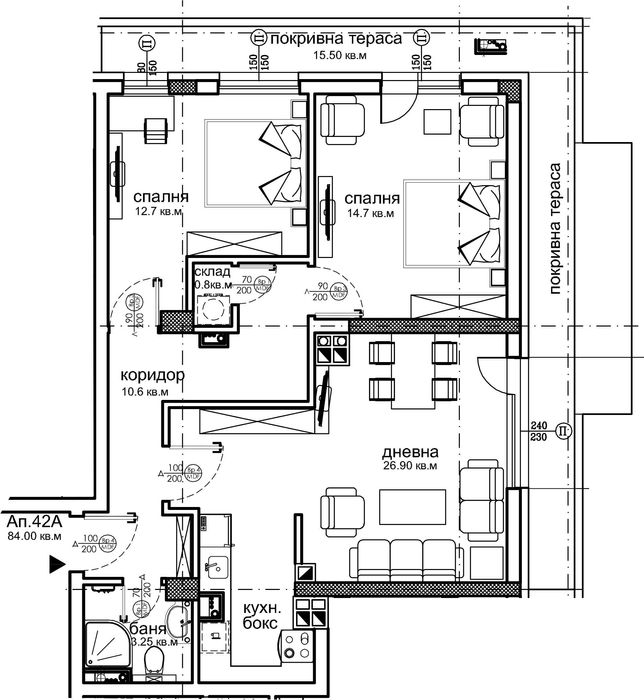 Продава се Тристаен апартамент в София, Красна поляна 2 - 110 кв.м за 1396 €/кв.м - Снимка #1