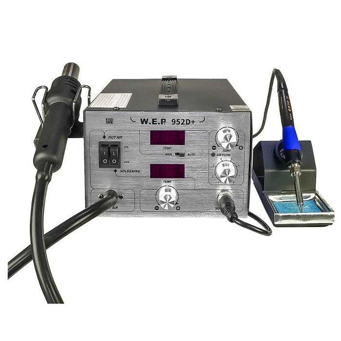 Станция за запояване WEP 952D+ компресор, горещ въздух, поялник