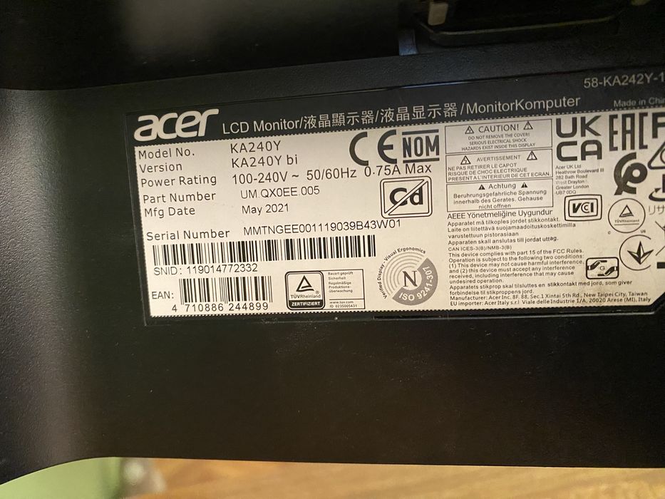 Монитор ACER геймърски