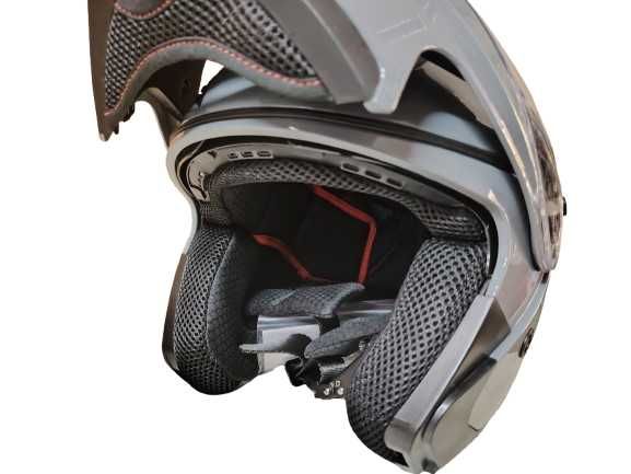 Каска за Мотор Сив лак Лукс Модуларна -979