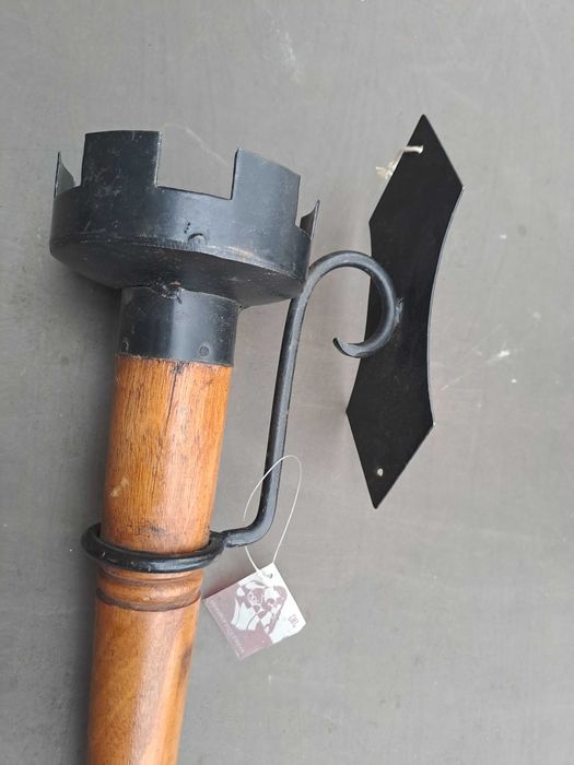 faclie medievala lemn metal 45 cm