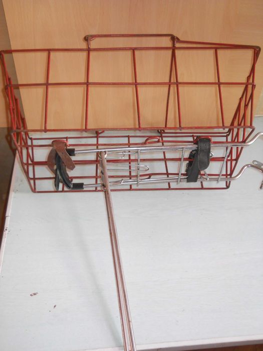 Portbagaj cromat + cos metalic bicicletă