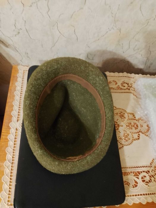 Ретро ловна Тиролска шапка за Колекция/Реквизит/(зелена)