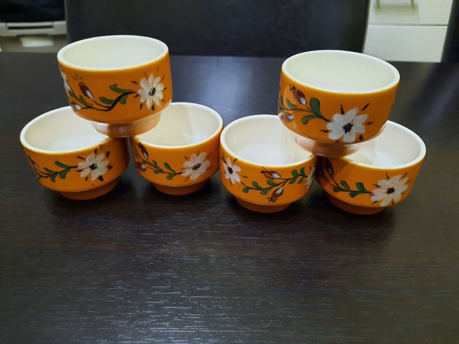 Servicii vintage cafea/tuica 6/11 pers pictate manual