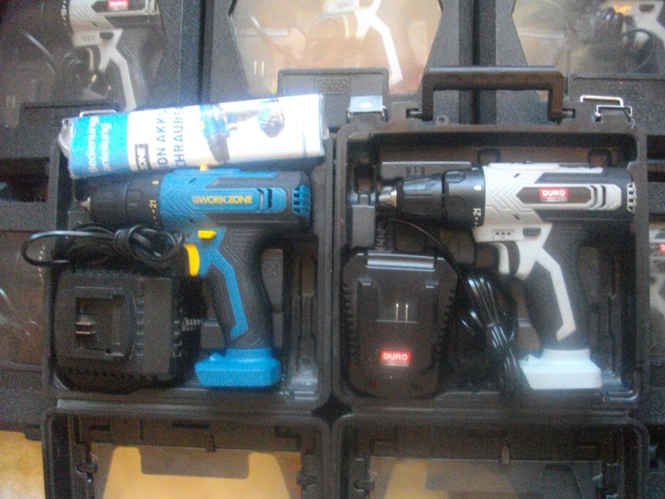 Нов 12V Li-ion Workzone DuroPro Боди Винтоверт+Зарядно+Куфар Немски12В