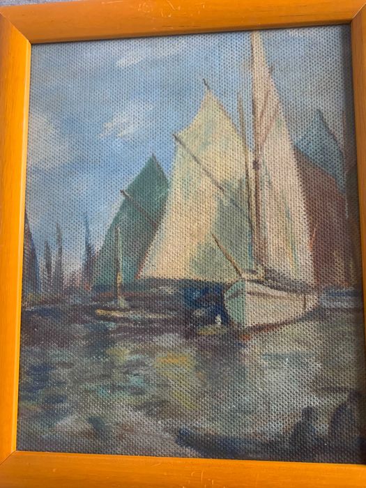 стара картина морски пейзаж