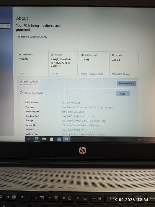 Laptop HP ProBook 650 Generația 1