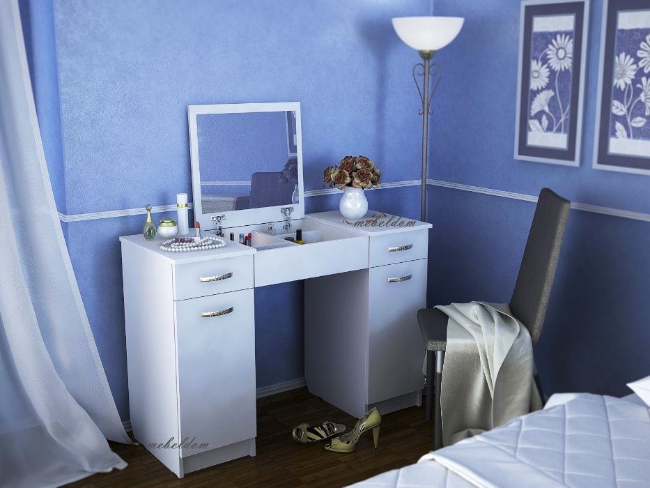 Тоалетка 120см. с огледало,2 чекмеджета и 2 плавни врати(код-1355)