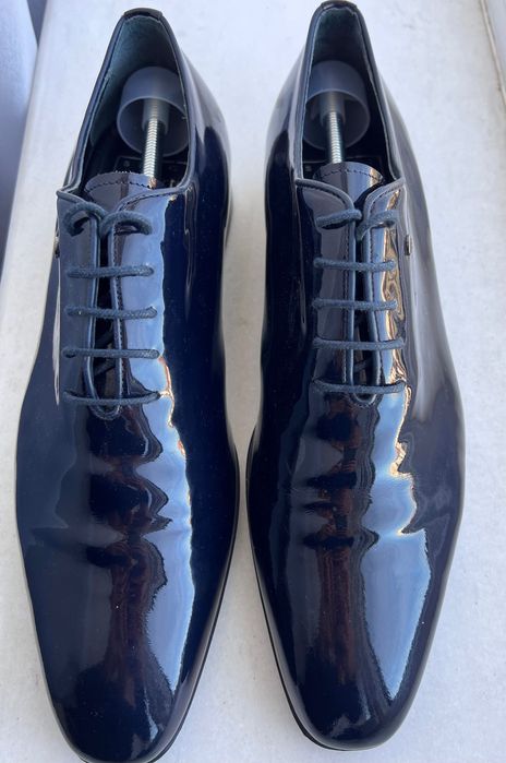 Pantofi barbati Roberto Serpentini – piele lăcuită bleumarin, 42