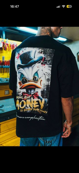 Tricou oversized streetwear „Money is Better Than Honey”