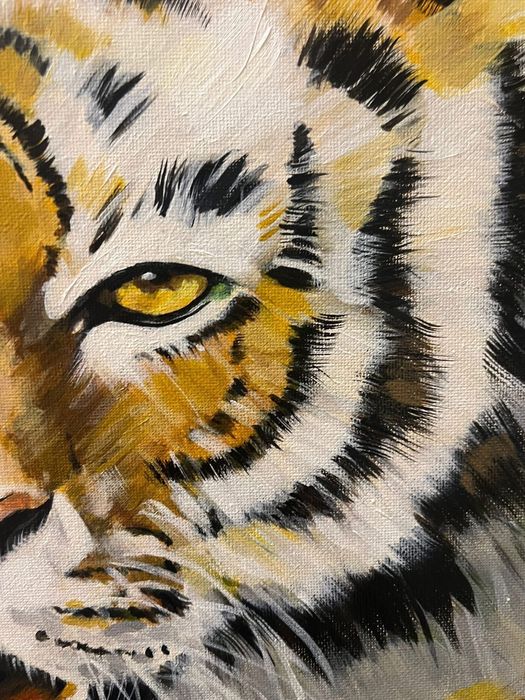 Tablou tigru realizat in acrilic
