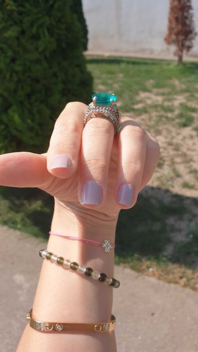 Inel statment  argint Apatit