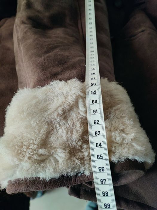 Мъжко кожено палто/яке/кожух Shearling/Винтидж естествена агнешка кожа   пилотско размер 52/54/XL/2Х