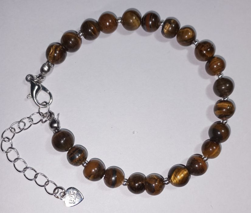 Brățară cu piatra Ochi de tigru și argint