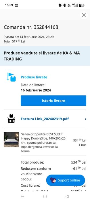 Vând saltea 140/200