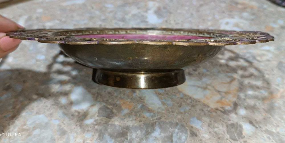 Тарелка латунь. Винтаж, Индия .