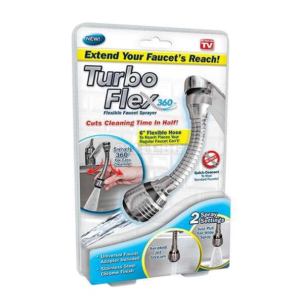 Гъвкав накрайник удължител за чешма TURBO FLEX 360