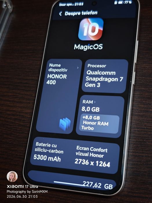 Honor 400 -5G / 256 GB / 8+8 GB RAM /impecabil