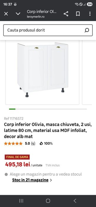 Mască chiuvetă, corp inferior Olivia