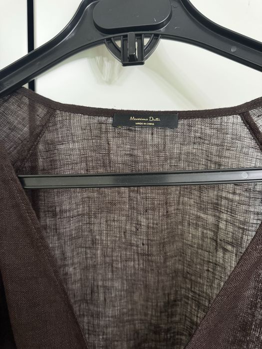 Длинная льняная рубашка massimo dutti