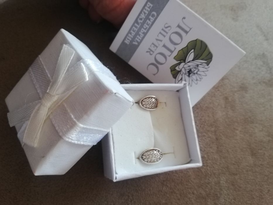 Сребърни обеци с пръстен