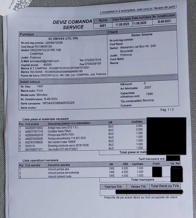 ford mondeo mk3 2.0 benzina