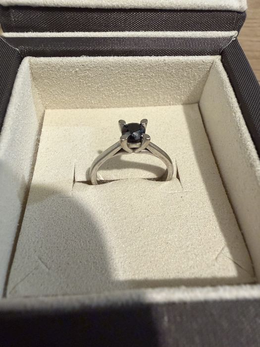 Inel logodna Teilor 750 diamant negru marimea 51 Nou