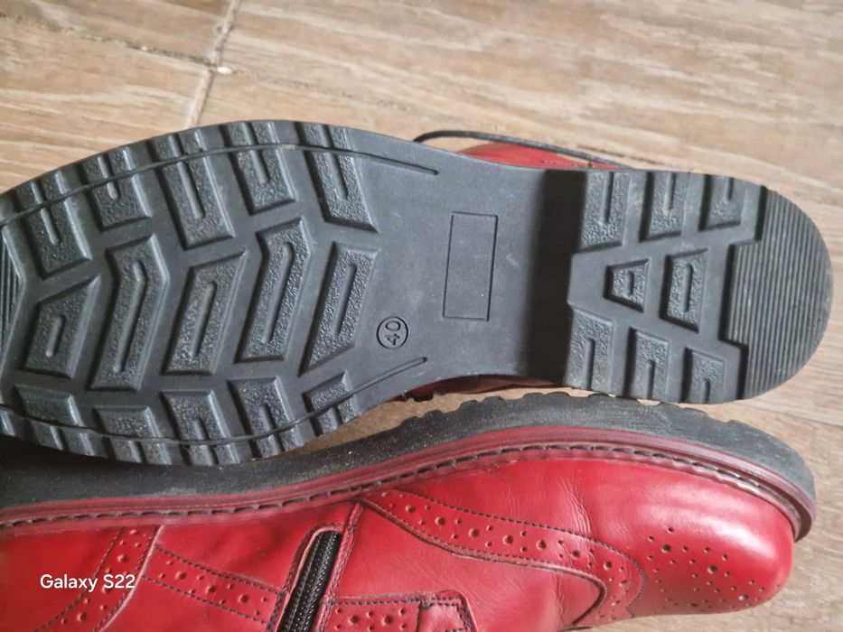 bocanci dama piele rosii