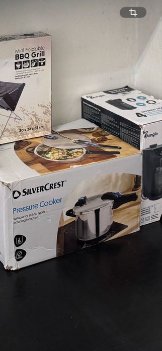 Тенджера под налягане 6L SilverCrest сребриста, 22см, с приставка за готвене на пара