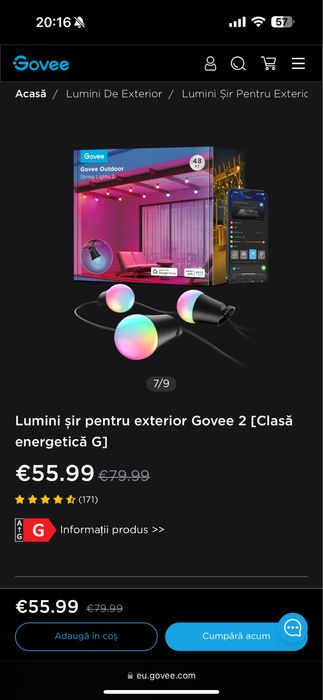 Govee kit lumini de craciun - lumini exterioare permanente si perdea