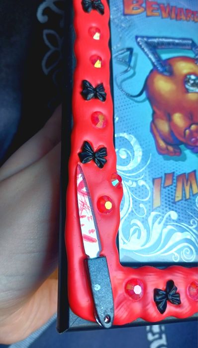 Chainsaw Man pochita anime manga art si rama lucrata manual hand-made