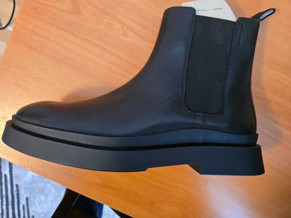 Мъжки черни боти от естествена кожа