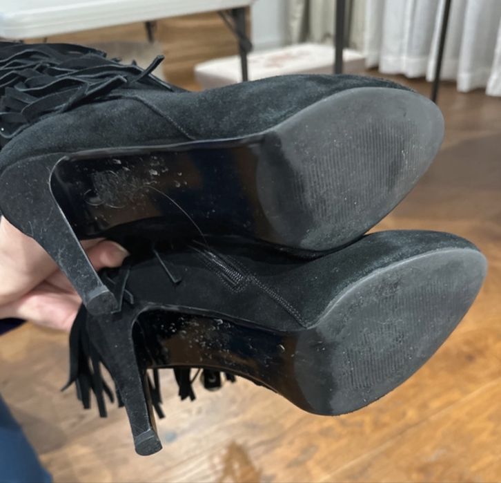 Cizme Roberto Venuti piele naturala (cu franjuri si medalion)