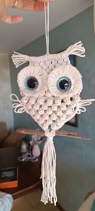 Макраме бухал за стена