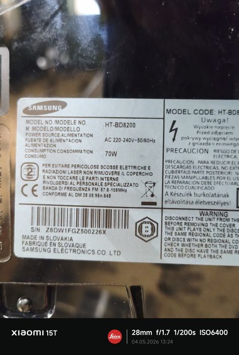 Sound bar blue Ray Samsung  ht-bd8200