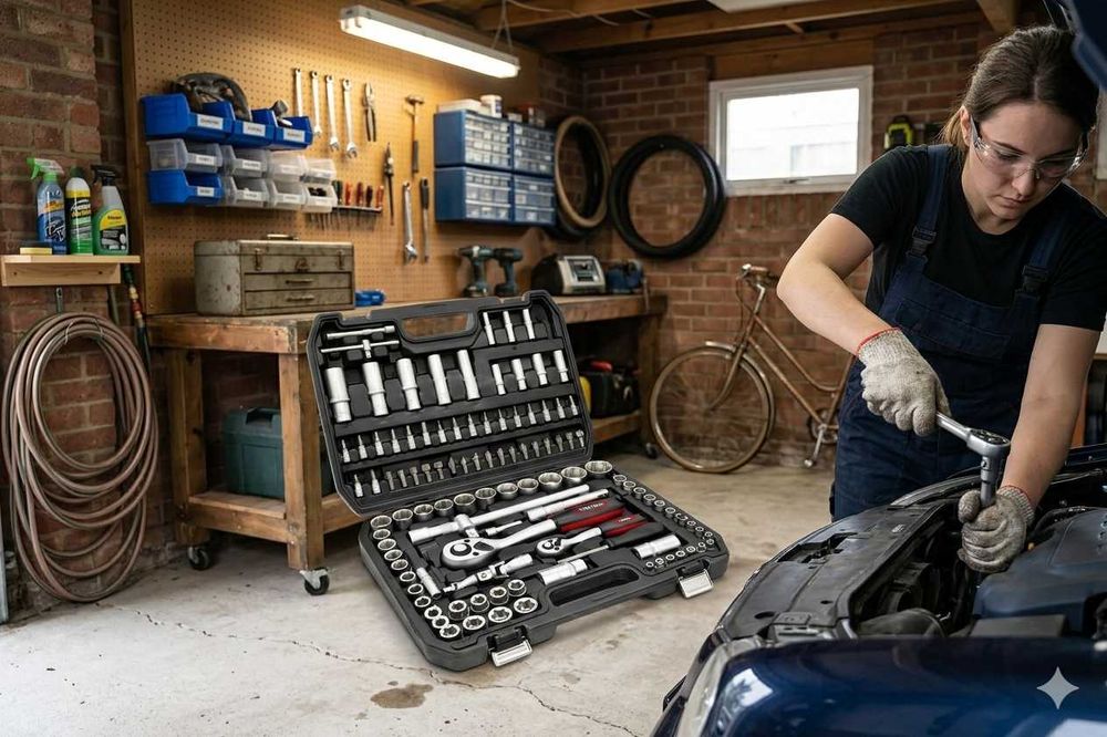 Trusa chei tubulare 108 piese profesionala completa