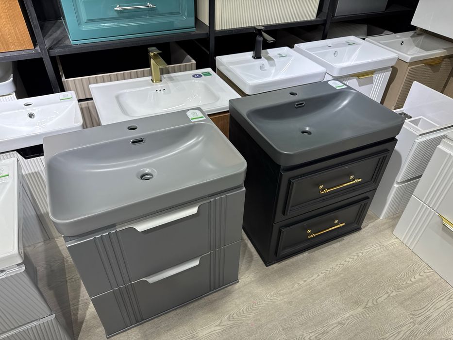 Тумба из ПВС (влагостойкий) с раковиной на любой вкус