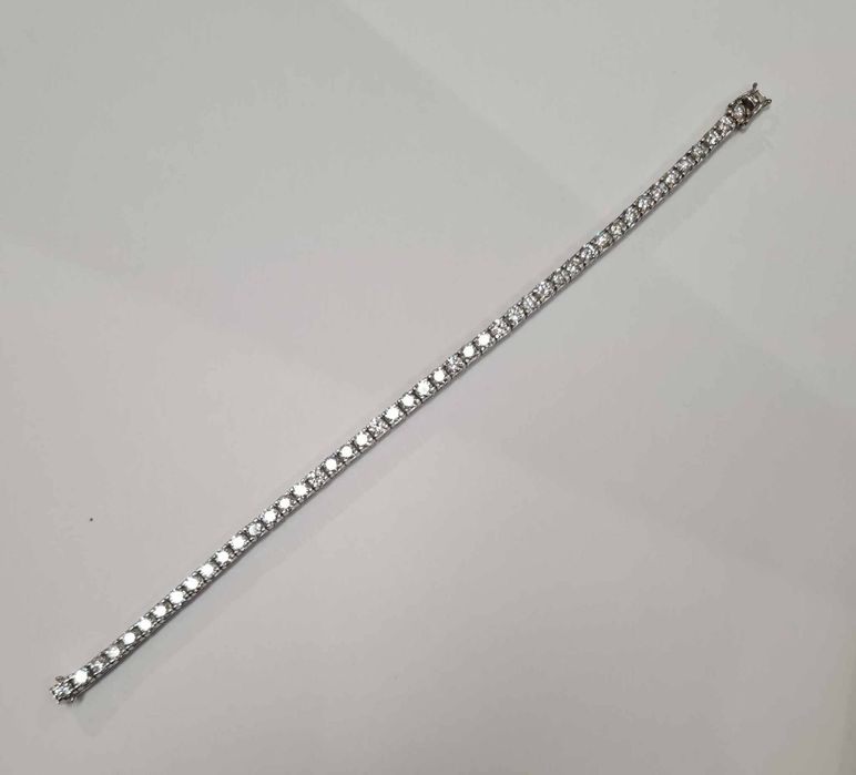 Brățară tennis din aur alb 18k cu diamante naturale 7.00 ct