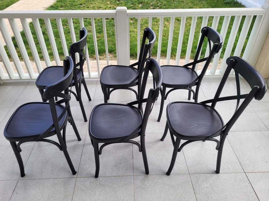Scaune Niv Negre - stil bistro - 6x bucati